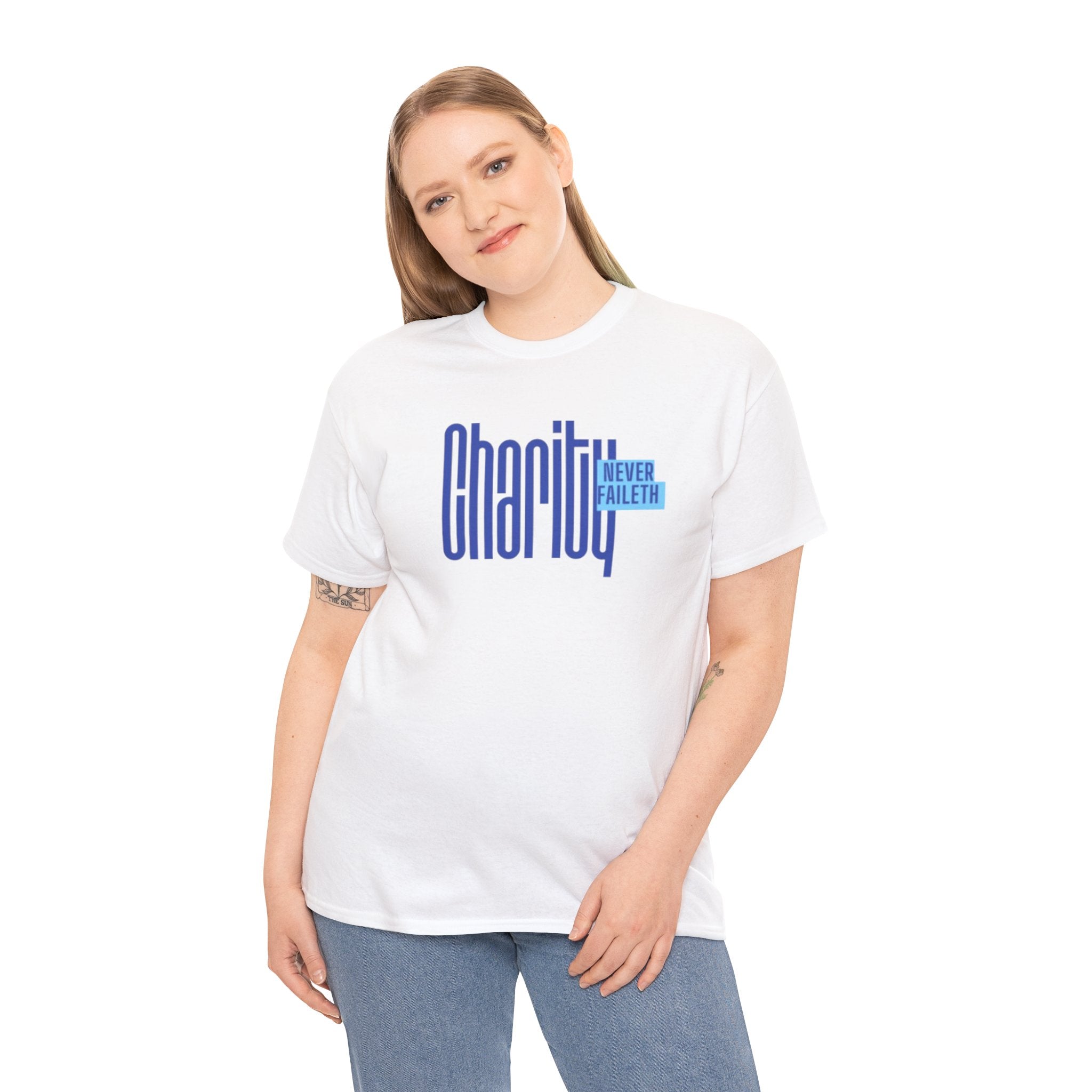 Charity Never Faileth T-Shirt – Faith-Based Tee