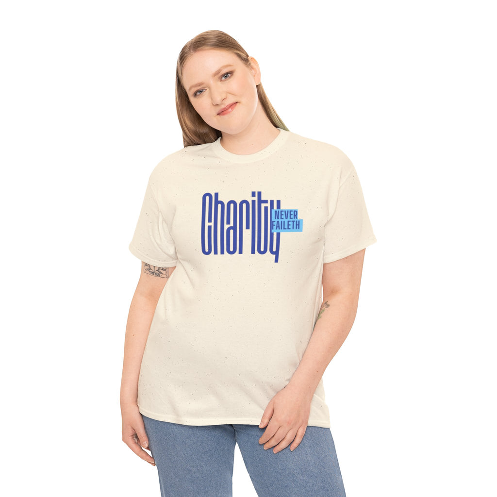 Charity Never Faileth T-Shirt – Faith-Based Tee