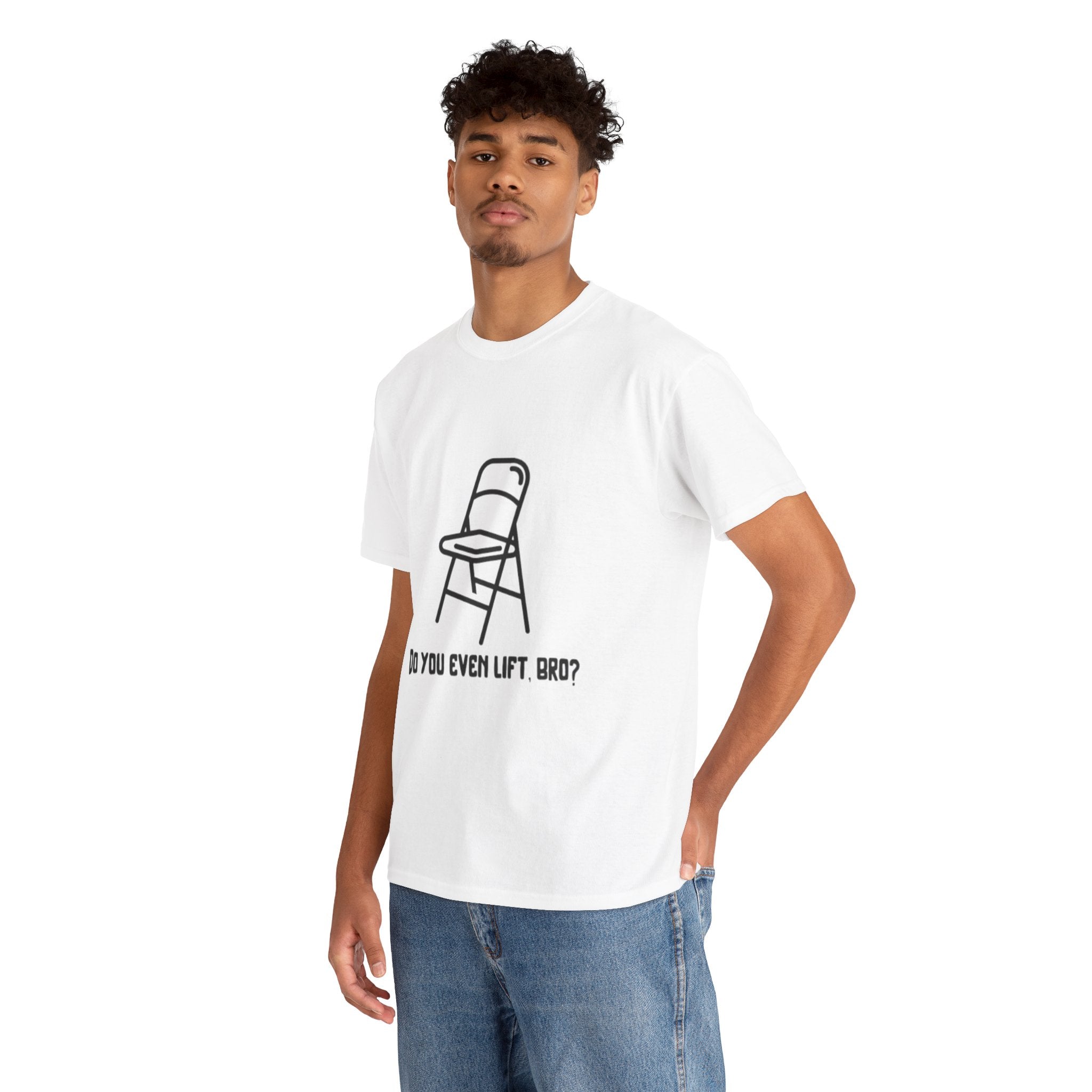 T‑Shirt — Funny "Do You Even Lift, Bro?" Folding Church Chair Tee