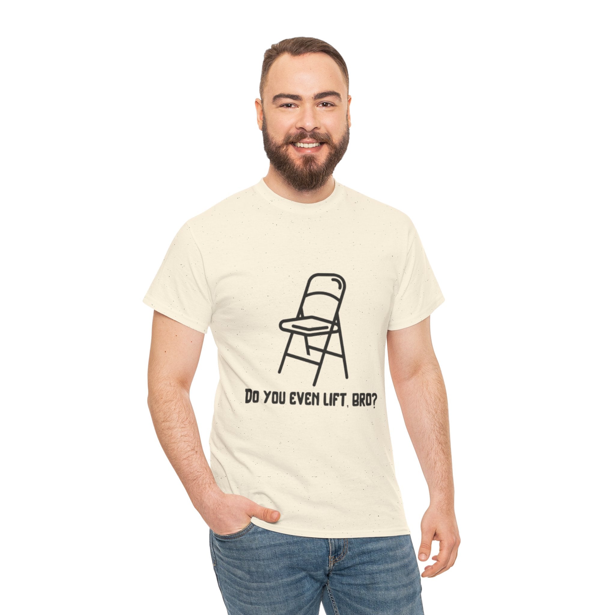 T‑Shirt — Funny "Do You Even Lift, Bro?" Folding Church Chair Tee